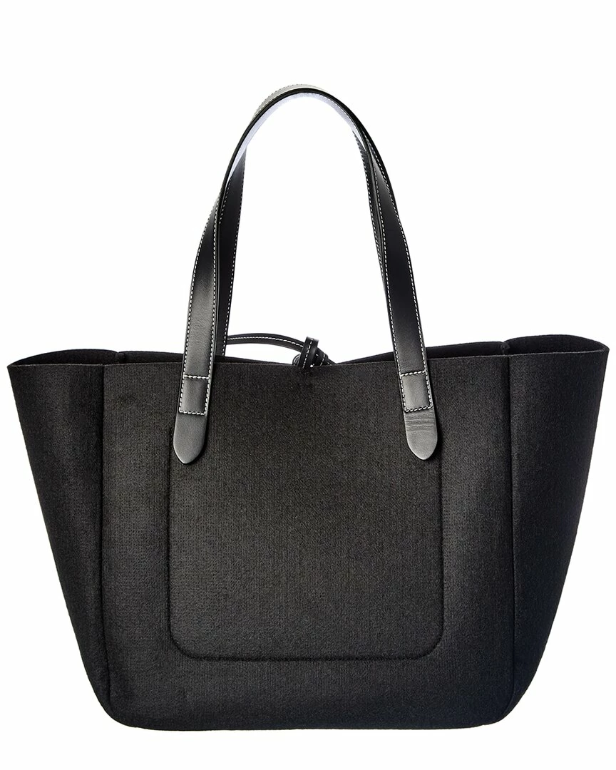 JW Anderson Logo Wool & Leather Tote Women Totes - Image 2