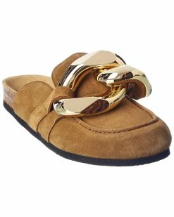 JW Anderson Chain Suede Mule Women Slides & Mules