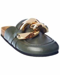 JW Anderson Chain Leather Mule Women Slides & Mules