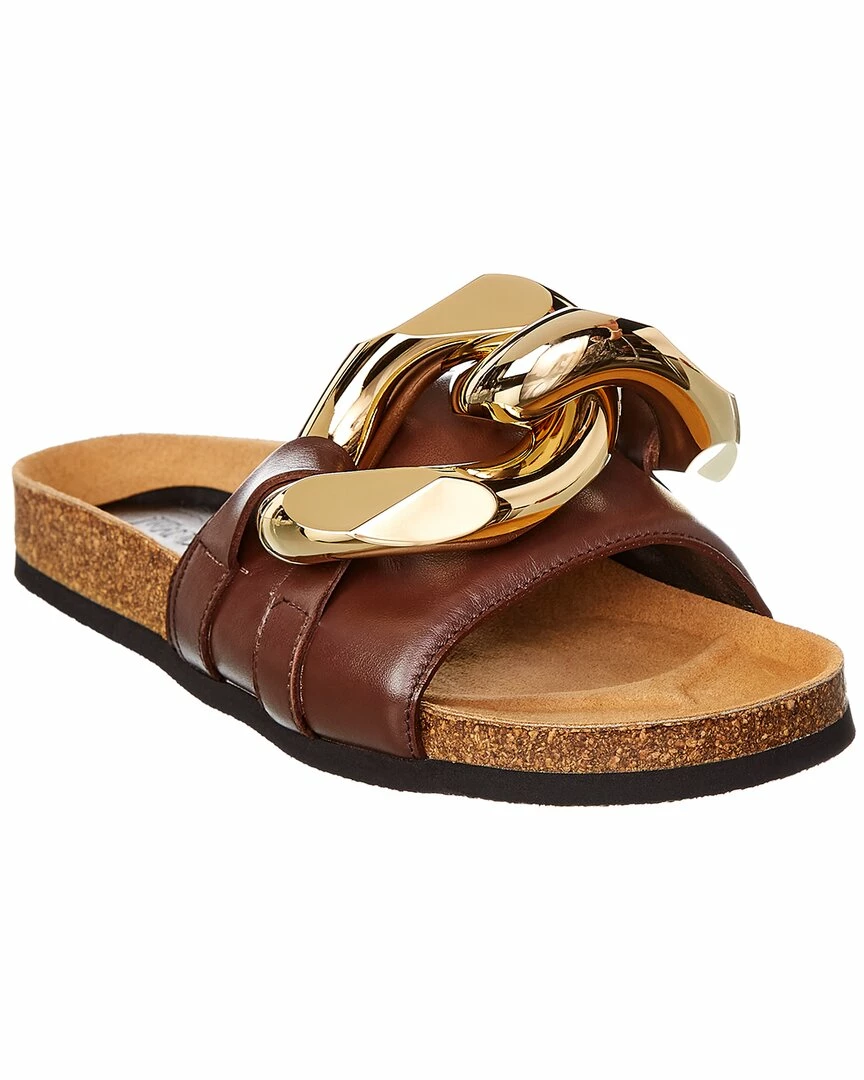 JW Anderson Chain Leather Slide Women Slides & Mules