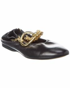 JW Anderson Chain Leather Ballerina Flat Women Slides & Mules