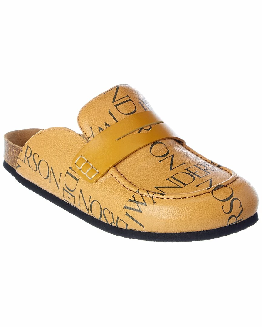 JW Anderson Grid Print Leather Mule Women Slides & Mules