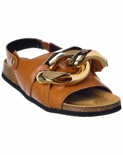 JW Anderson Chain Leather Sandal Women Flat Sandals