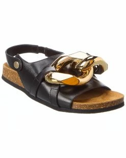 JW Anderson Chain Leather Sandal Women Flat Sandals