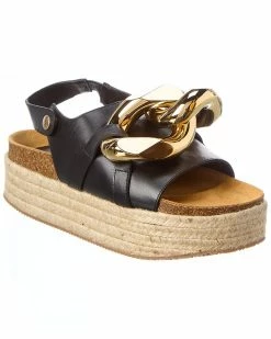 JW Anderson Chain Leather Platform Sandal Women Flat Sandals
