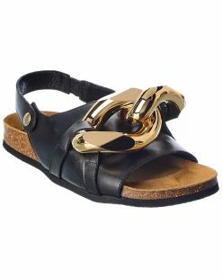 JW Anderson Chain Leather Sandal Women Flat Sandals