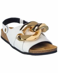 JW Anderson Chain Leather Sandal Women Flat Sandals