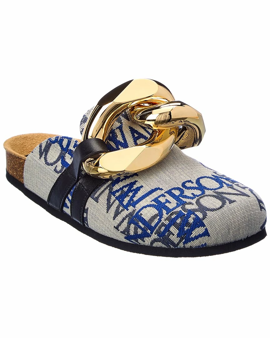 JW Anderson Chain Canvas & Leather Mule Women Flats