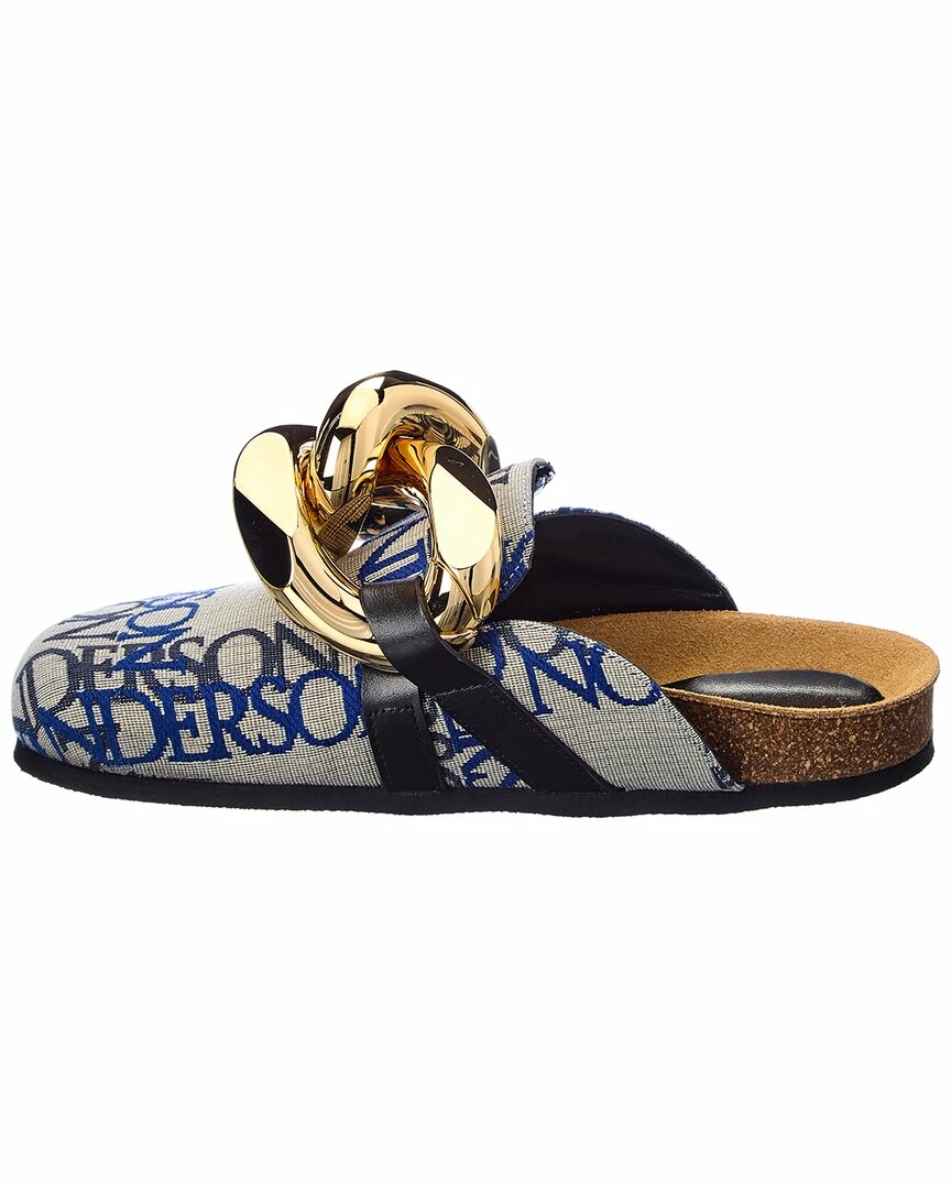 JW Anderson Chain Canvas & Leather Mule Women Flats - Image 2
