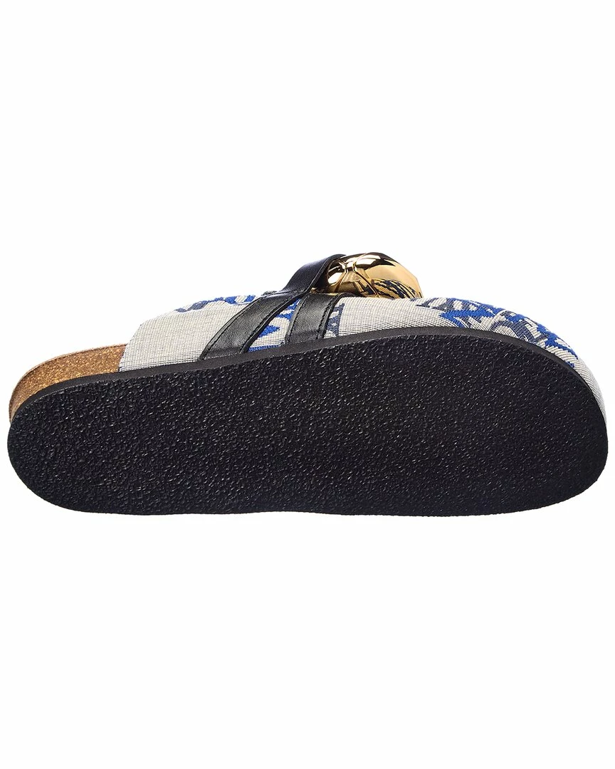 JW Anderson Chain Canvas & Leather Mule Women Flats - Image 4