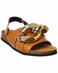 JW Anderson Chain Leather Sandal Women Flat Sandals