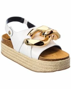 JW Anderson Chain Leather Platform Sandal Women Flat Sandals