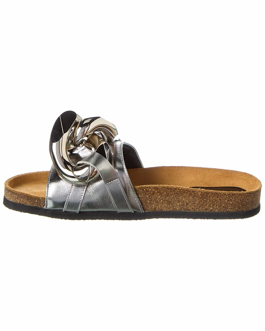 JW Anderson Chain Leather Slide Women Flat Sandals - Image 2