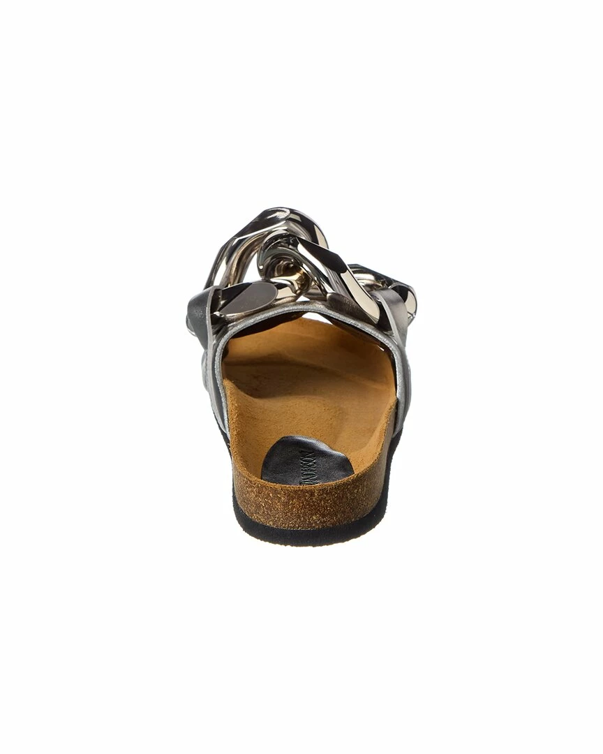 JW Anderson Chain Leather Slide Women Flat Sandals - Image 3