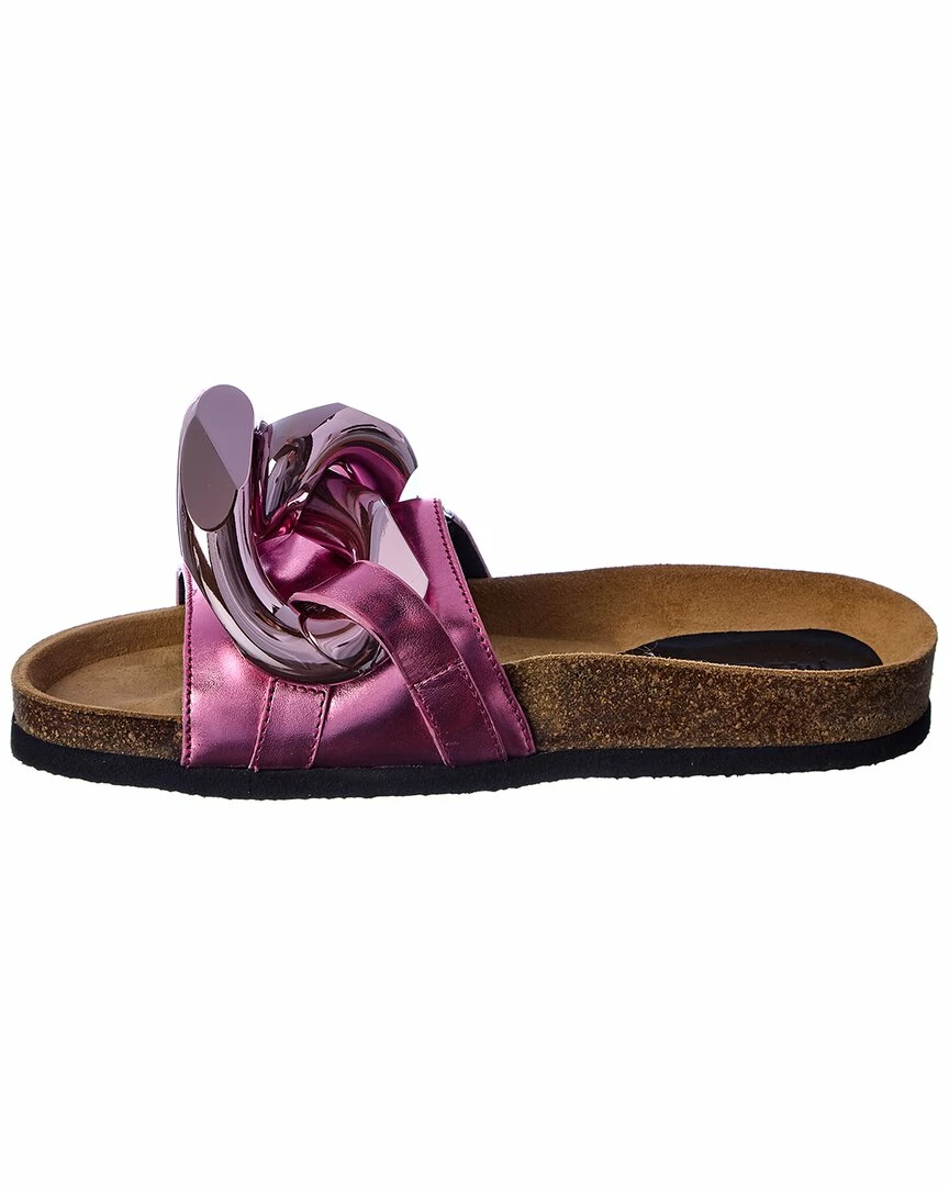 JW Anderson Chain Leather Slide Women Flat Sandals - Image 2