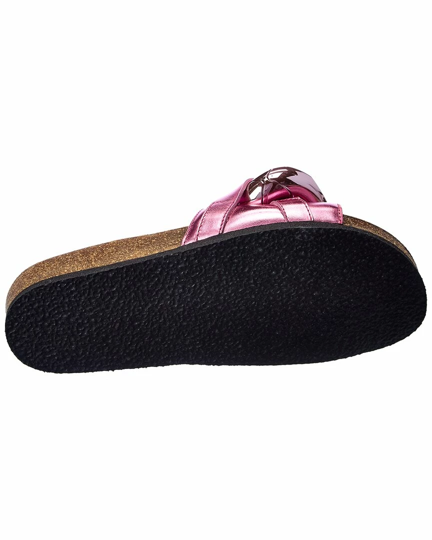 JW Anderson Chain Leather Slide Women Flat Sandals - Image 4