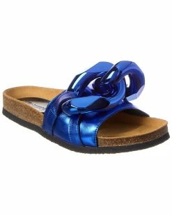 JW Anderson Chain Leather Slide Women Flat Sandals
