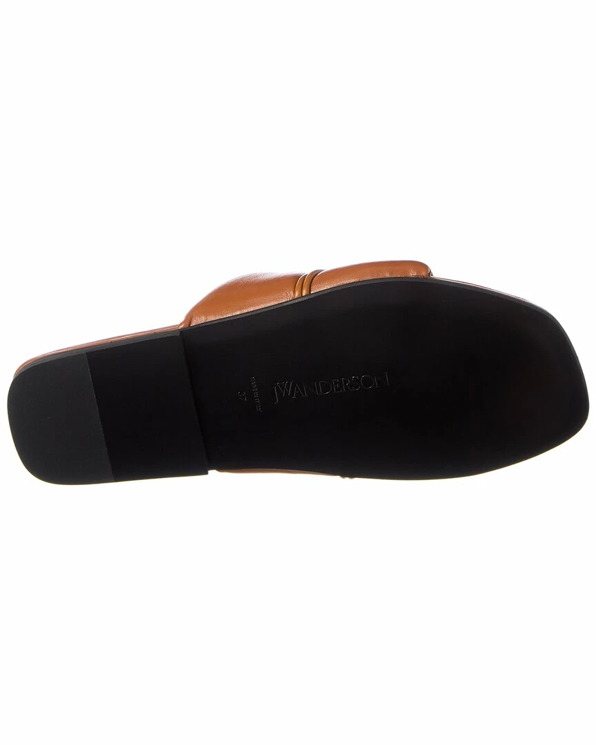 JW Anderson Anchor Leather Slide Women Flat Sandals - Image 4
