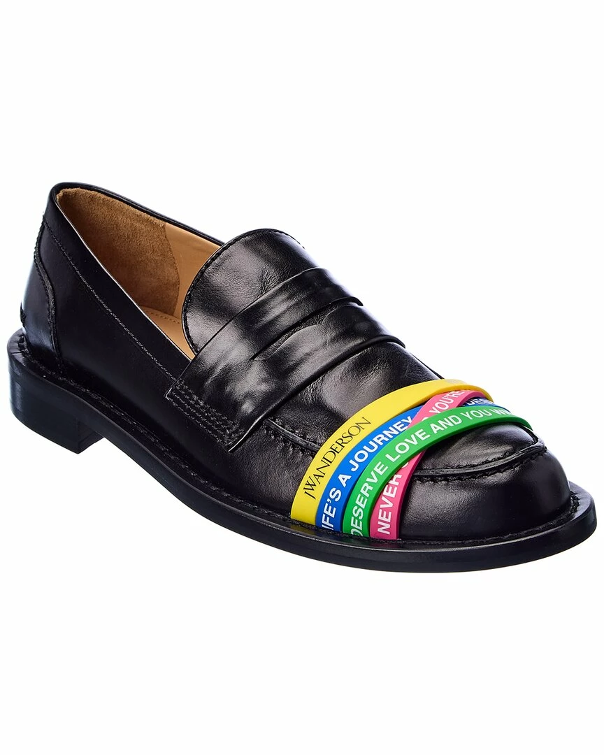JW Anderson Elastic Straps Leather Loafer Women Flats