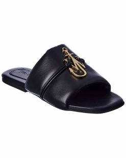 JW Anderson Anchor Leather Slide Women Slides & Mules