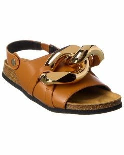 JW Anderson Chain Leather Sandal Women Flat Sandals