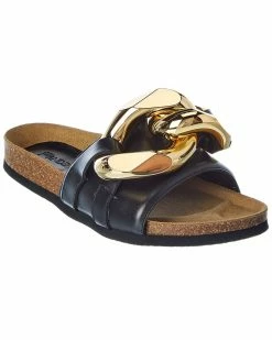 JW Anderson Chain Leather Sandal Women Flat Sandals