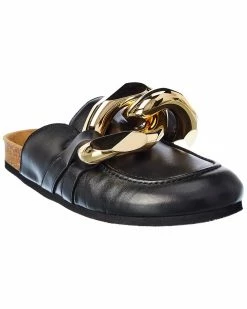 JW Anderson Chain Leather Mule Women Slides & Mules